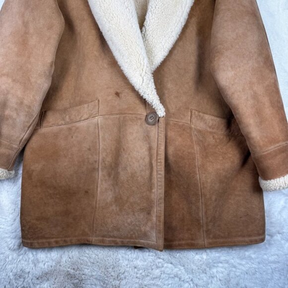 Vintage Shearlings By Sheepskin Market Suede Leather Men’s Sz XL Jacket Coat - Picture 3 of 12